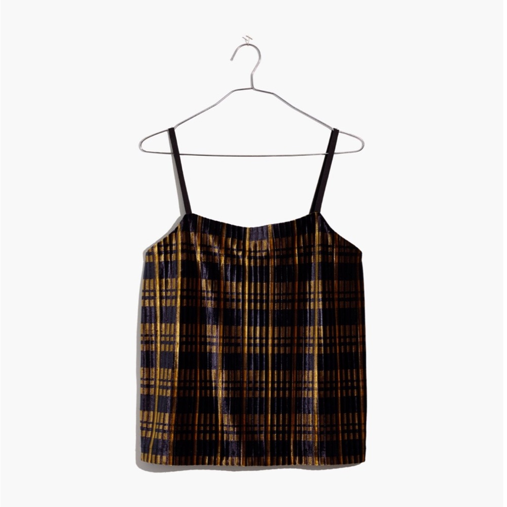 Madewell velvet Plaid cami